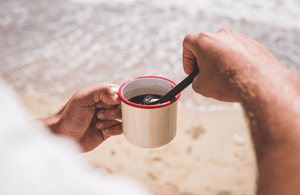 brew it stick making fresh coffee on the beach