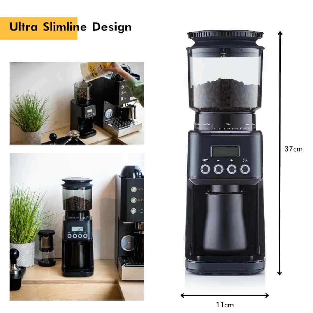 slimline counter electric coffee grinder for home