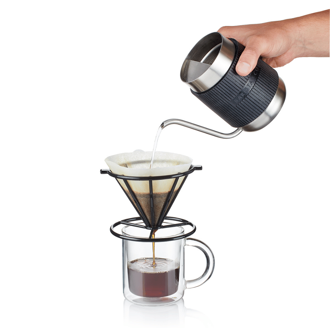goose neck jug into pour over coffee maker