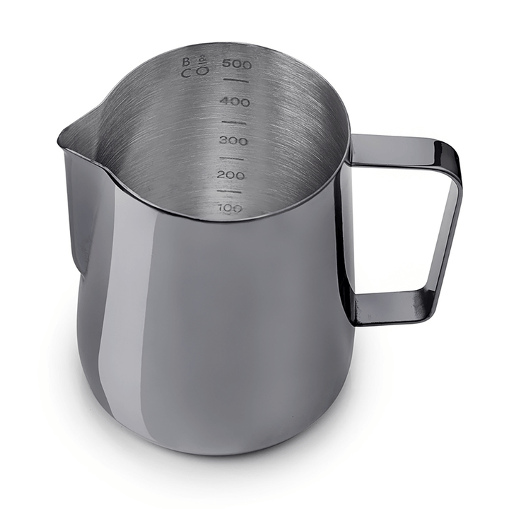 black 600ml milk jug